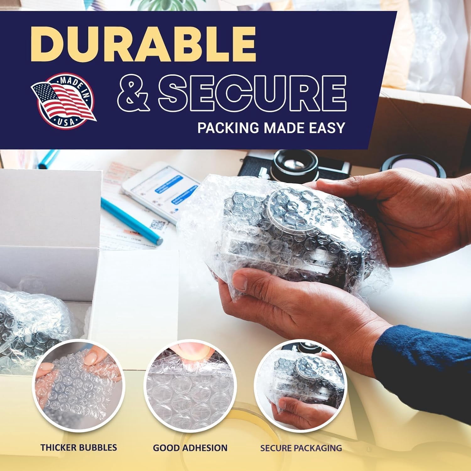 Pacron Bubble Wrap Sheets  12x12, 75-Count - Eco-Friendly Wrap for Shipping Fragile Items