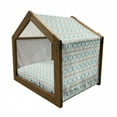 thumbnail image 2 of Argyle Pet House, Pastel Colored Old Fashioned Traditional Geometric Pattern Diamond Shapes Stripes, Outdoor & Indoor Portable Dog Kennel with Pillow and Cover, 5 Sizes, Multicolor, by Ambesonne, 2 of 5