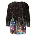 thumbnail image 3 of Tqyyweavej Womens 3/4 Sleeve Christmas Shirt Merry Christmas Tree Graphic Tees Family Holiday Xmas T-Shirts Gift Tops, 3 of 5