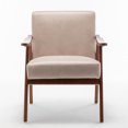 thumbnail image 4 of MIKIBAMA Mid-Century Modern Chair with Solid Wood Frame, Accent Chair Extra-Thick Backrest, Light Camel, 4 of 9