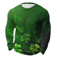 thumbnail image 1 of Camisa Del Día de San Patricio Hombres de Manga Larga Casual de Manga Larga Tops de Cuello Redondo para Fiesta Festival Vacaciones Viajes Calle Uso Diario, 1 of 6