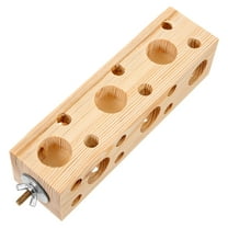 Soimiss Chewing Large Parrot Toys Bird Wooden Block Toy Beige 1Set