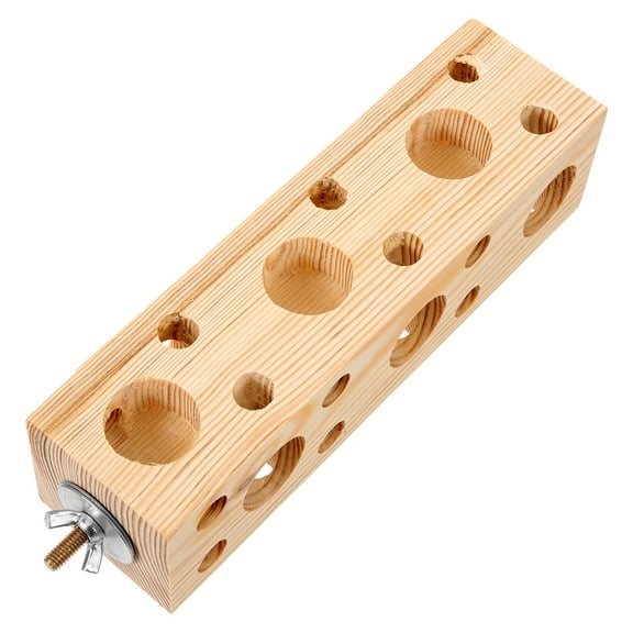 Soimiss Chewing Large Parrot Toys Bird Wooden Block Toy Beige 1Set