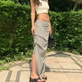thumbnail image 4 of Sngxgn Womens Skirts Elastic Waist A-Line Pleated Long Skirts(Grey,M), 4 of 8