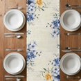 thumbnail image 6 of Blue Flowers Table Runner - 108 Inch Long, Kitchen Dining Table Runner Dresser Scarves, Eucalyptus Farmhouse Floral Butterfly Farmhouse Decor for Coffee Tables Wedding Party Banquet, 6 of 8