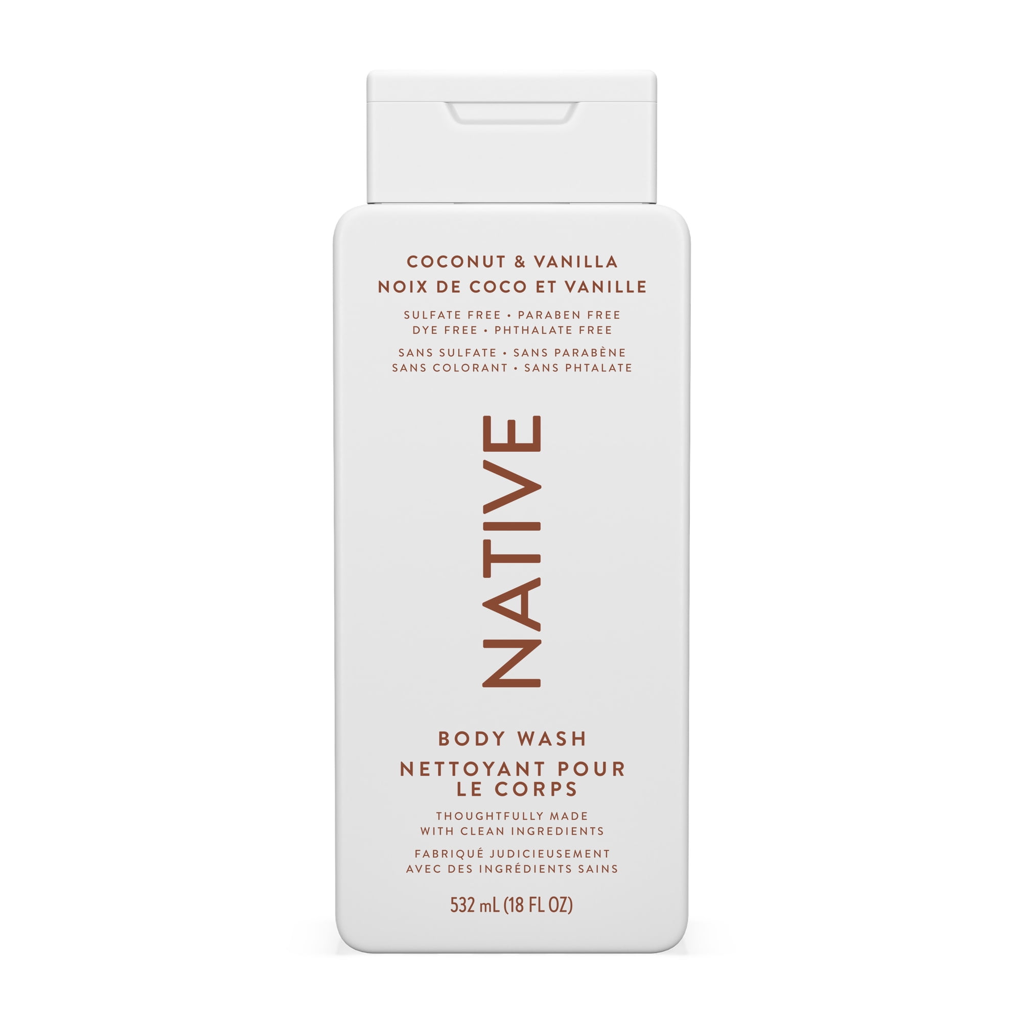 Native Natural Body Wash, Coconut & Vanilla, Sulfate Free, Paraben