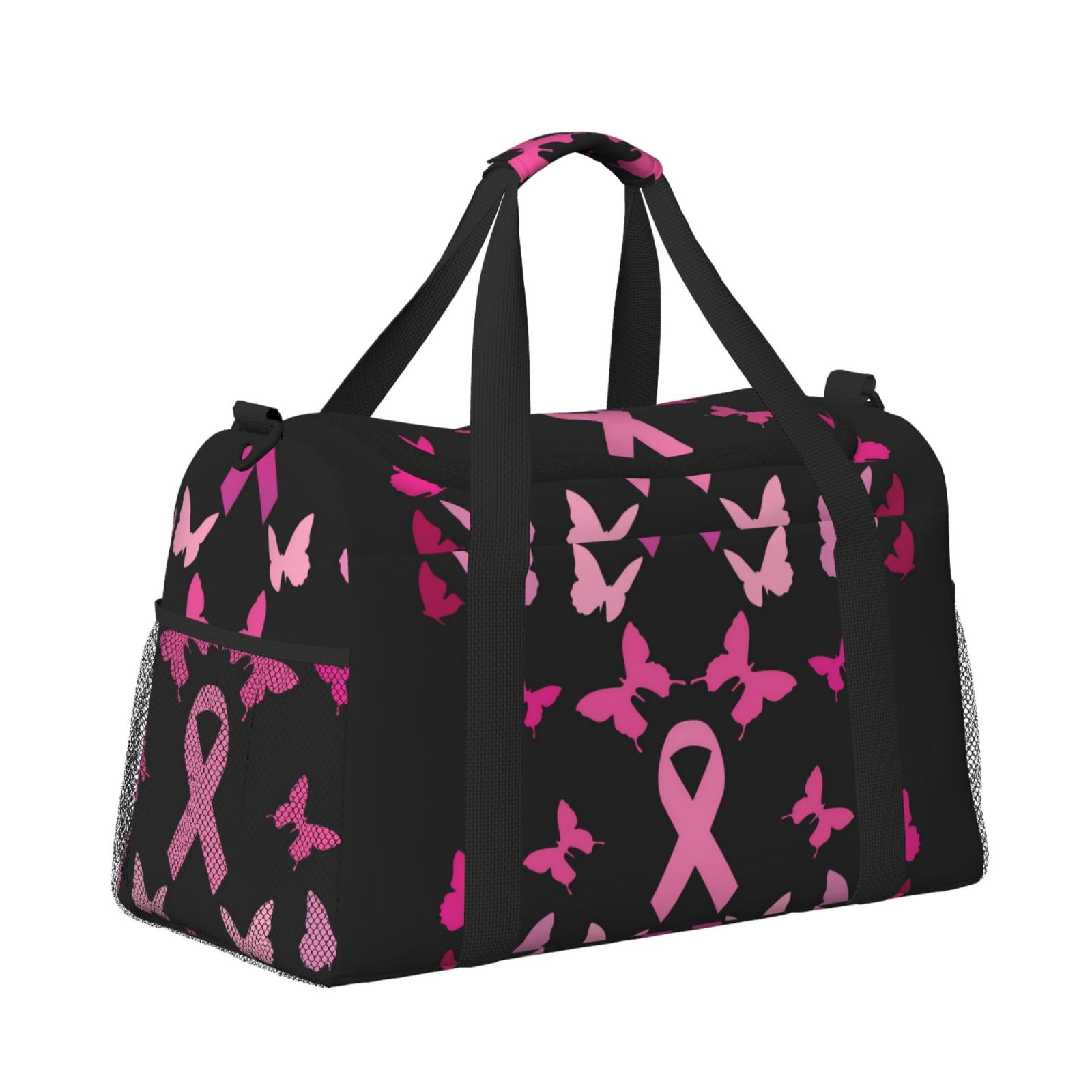 Fuzoiu Breast Cancer Print Travel Duffle Bag,Carry On Tote Bags,Duffel Bag,Sport Gym Bag, Hospital Bag for Labor and Delivery, Overnight Bag,Luggage Bag