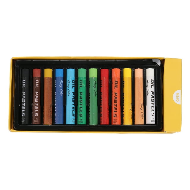 Uxcell 12 colores pasteles al óleo, 12 crayones de aceite suaves, barras de pasteles cremosos, suministros de arte para arte