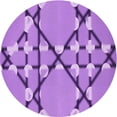 thumbnail image 1 of Ahgly Company Machine Washable Indoor Round Transitional Violet Purple Area Rugs, 5' Round, 1 of 7