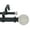 Black, variant on 1" Double Curtain Rod Set, Adjustable 48–84 Inches, Spanish White Marble Ball Finials, Gunmetal