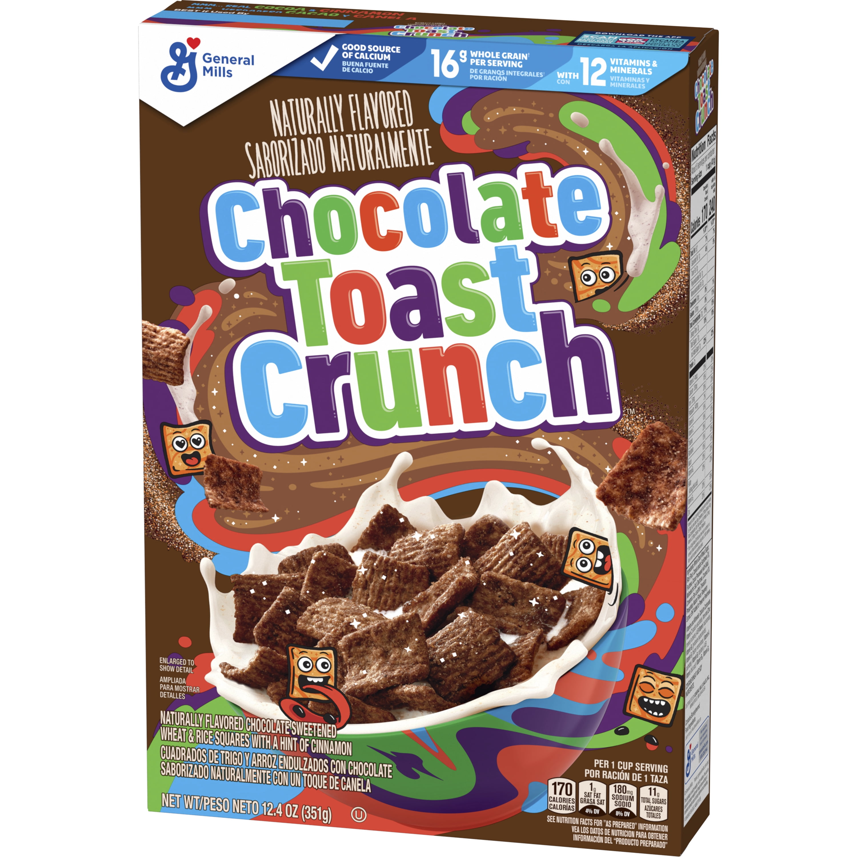 Chocolate Toast Crunch Breakfast Cereal, 12.4 OZ Cereal Box