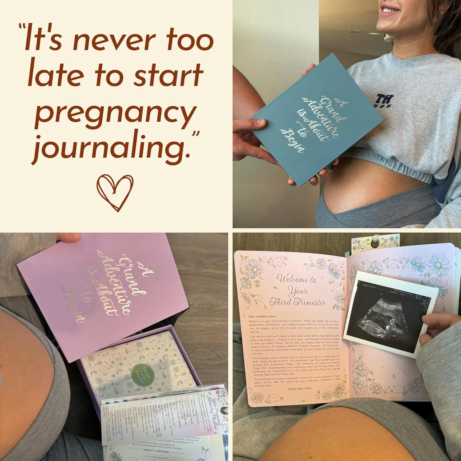 Keepsake Pregnancy Journal - Beautiful 1st Trimester Gifts - Pregnancy Scrapbook in Ready-To-Gift Packaging - Durable Pregnancy Book Memory Book to Capture Every Precious Milestone (338 Pages)