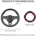 thumbnail image 2 of Funda para volante de coche de piel de fibra de carbono, universal, 15 pulgadas, ajuste, furgonetas, sedanes, coches, camiones (rojo alegría), 2 of 5