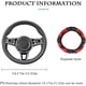 thumbnail image 2 of Funda para volante de coche de piel de fibra de carbono, universal, 15 pulgadas, ajuste, furgonetas, sedanes, coches, camiones (rojo alegría), 2 of 5