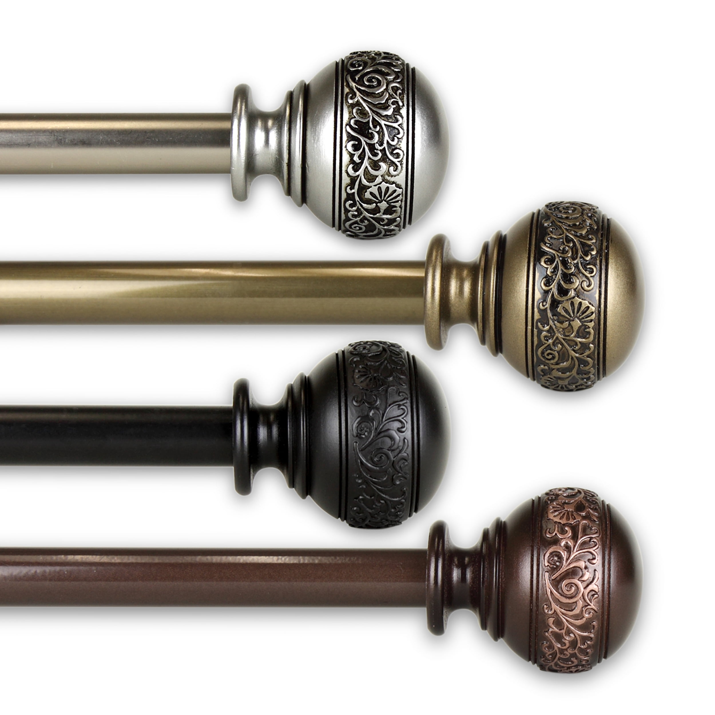Drum Two-tone Collection 13/16" Single choose from 3 finials & 4 sizes 28"-170" 