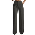 thumbnail image 2 of ClodeEU Women's High Waisted Wide Leg Pants ,Casual Loose Fit Business Work Trousers with Pockets Dark Gray,Womens Plus L, 2 of 7