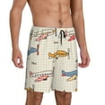 thumbnail image 2 of Wukai Striped Vintage Planes Men’s Short Pajama Pants With Pockets Soft Sleep Pj Shorts for Men-4X-Large, 2 of 6