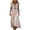 2Pink, variant on Women'S Linen Muslin Dress, Flowers, Maxi Dress, V-Neck, 3/4 Sleeves, Summer, Boho, Vintage Tunic, Beach Dress, Airy, A-Line, Soft Casual Dress, Colourful Festive Pockets