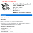 thumbnail image 2 of Front Brake Pad Set - Compatible with 2006 - 2010 BMW 650i 2007 2008 2009, 2 of 2