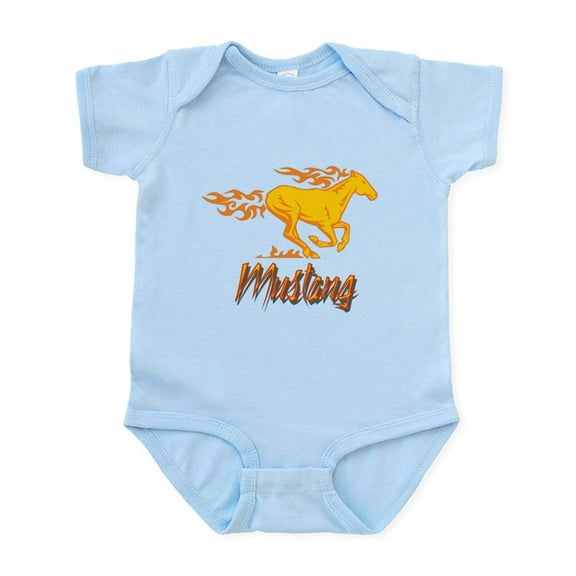 CafePress - Galloping Flaming Mustang Infant Bodysuit - Baby Light Bodysuit, Size Newborn - 24 Months