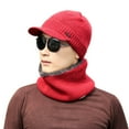 thumbnail image 2 of Dyfzdhu Women Men Winter Knit Warm Hats Scarf Dual PurposeHat Ear Protection Windproof Hat Red, 2 of 4