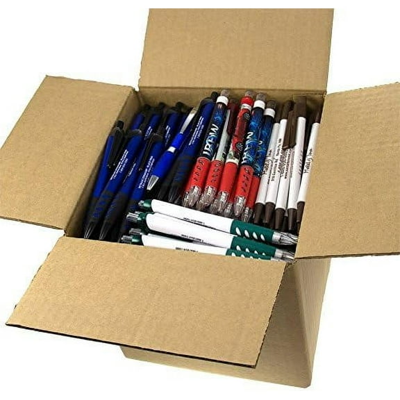 (5lb Box Approx. 200-250 pens) Assorted Retractable Ballpoint Pens Office Ink Pen Supplies Big Bulk Lot