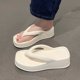 thumbnail image 3 of Sandalias de cuña de verano para mujer, tacones altos, punta cuadrada, modernas, para exteriores, playa, suela suave, plataforma, cómodas, informales, zapatillas para mujer, 3 of 5