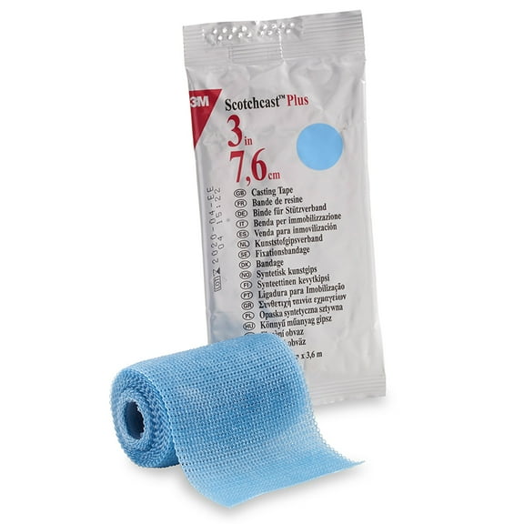 3M Scotchcast Plus Cast Tape 3 Inch X 12 Foot Blue 82003L, 10 Ct