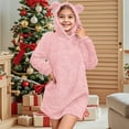 thumbnail image 2 of YunPes Fleece Pullover Girls Sweater Dress Winter Warm Hoodies Sweatshirts for Teens Cute Bear Ear Fuzzy Long Cozy Tops, 2 of 9
