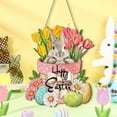 thumbnail image 2 of Easter Spring Flowers Bunny Door Sign Holiday Wooden Hanging Sign Decorative Multicolor 30X30Cm 11 81X11 81In, 2 of 6