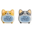 thumbnail image 2 of Alarm Clock with Night Light - Cute Dog Clock Rechargeable Battery Digital Clock for Bedroom (Grey), 2 of 7