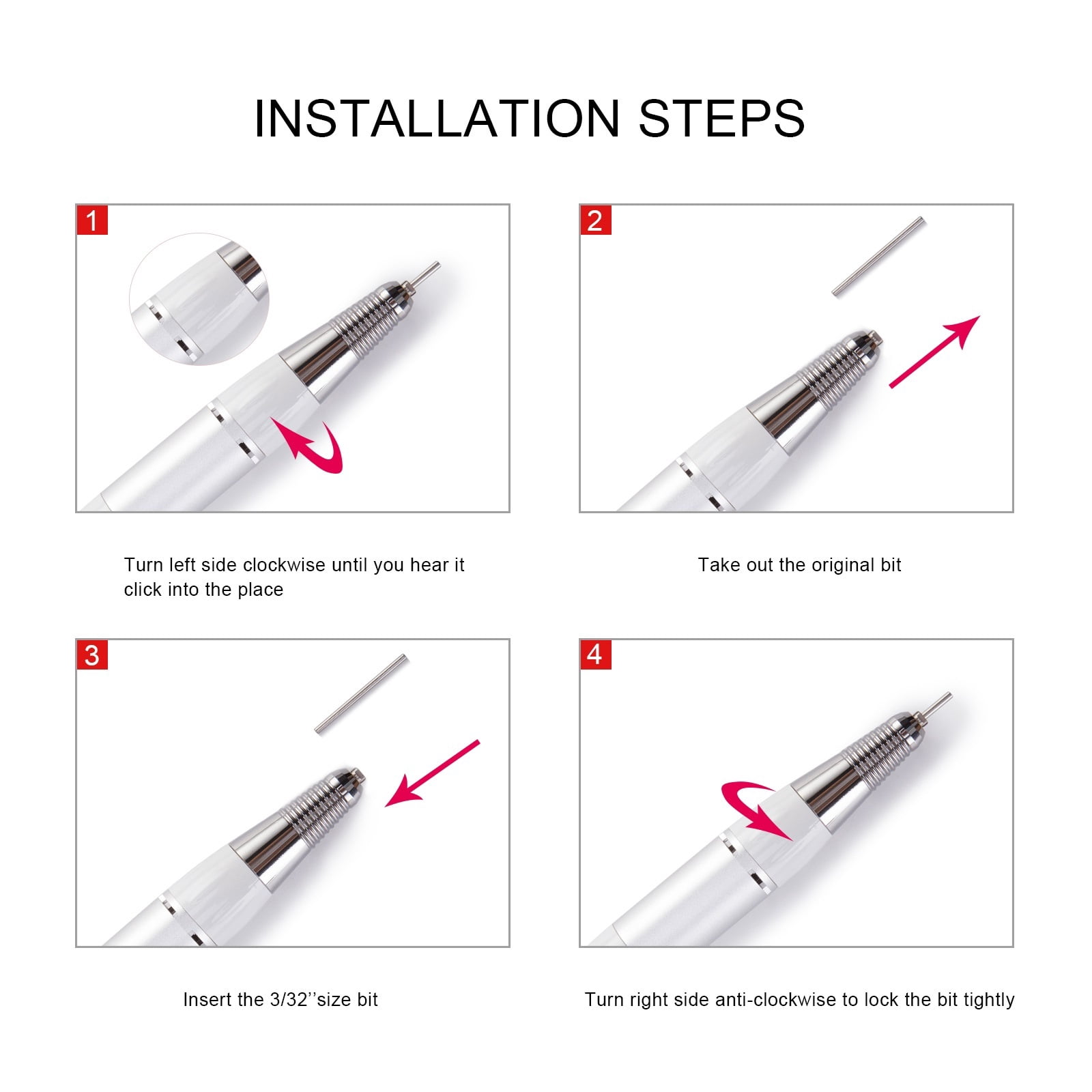 Electric Nail Drill Machine, Professional Electric Manicure Machine Pedicure Drill Set, Gel Polish Remover Tools 35000RPM