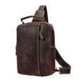 thumbnail image 1 of Bolso bandolera para hombre Mochi de una correa Mochi de pecho Estilo vintage Cuero Bolso impermeable Bolso de hombro Bolso de pecho para , marron oscuro Soledad Bolsos bandolera para hombre, 1 of 10