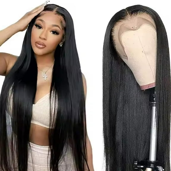 MM Straight Lace Front Wig 22-Inch – 13x4 HD Transparent Lace, 100% Brazilian Virgin Human Hair, Pre-Plucked with Baby Hair, 210% Density, Wet & Wavy Glueless Wig