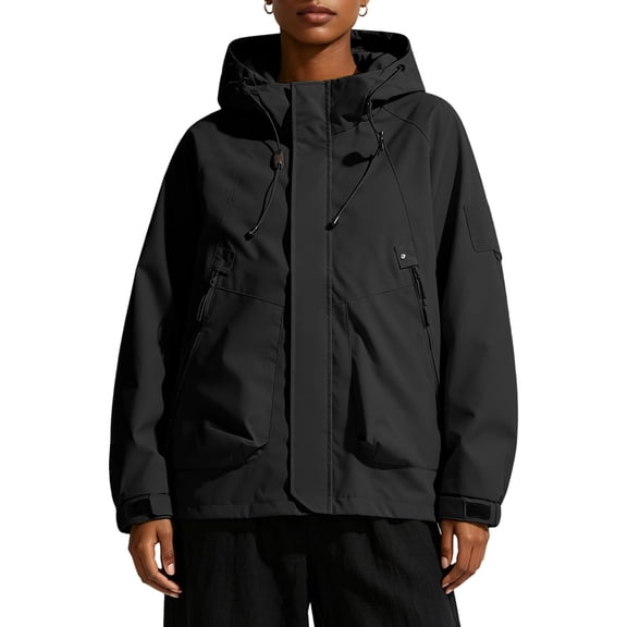 OGLCCG Windbreaker Jackets for Women Fall Lightweight Hiking Travel Jacket Outdoor Active Casual Hooded Outerwear with Pocket