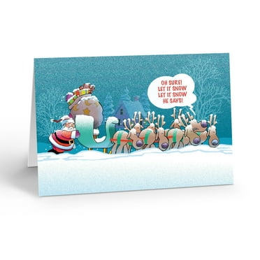 Let It Snow He Said! Christmas Card - 5" x 7" Christmas Card - 18 Cards & 19 White Envelopes - 20116