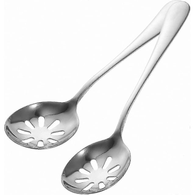 2-Piece Stainless Steel Slotted Spoon Set for Serving Soup and Dishes