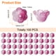 thumbnail image 2 of Uxcell 100 Pcs Perlas de Vidrio para Joyería, Perlas Espaciadoras de Flor Trompeta para Collares, Pendientes y Pulseras, Morado Rojo, 2 of 5