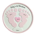 thumbnail image 4 of Personalized Baby’s First Christmas Ornament 2024 – Newborn Baby Girl First Christmas Pink Footprint, 4 of 10