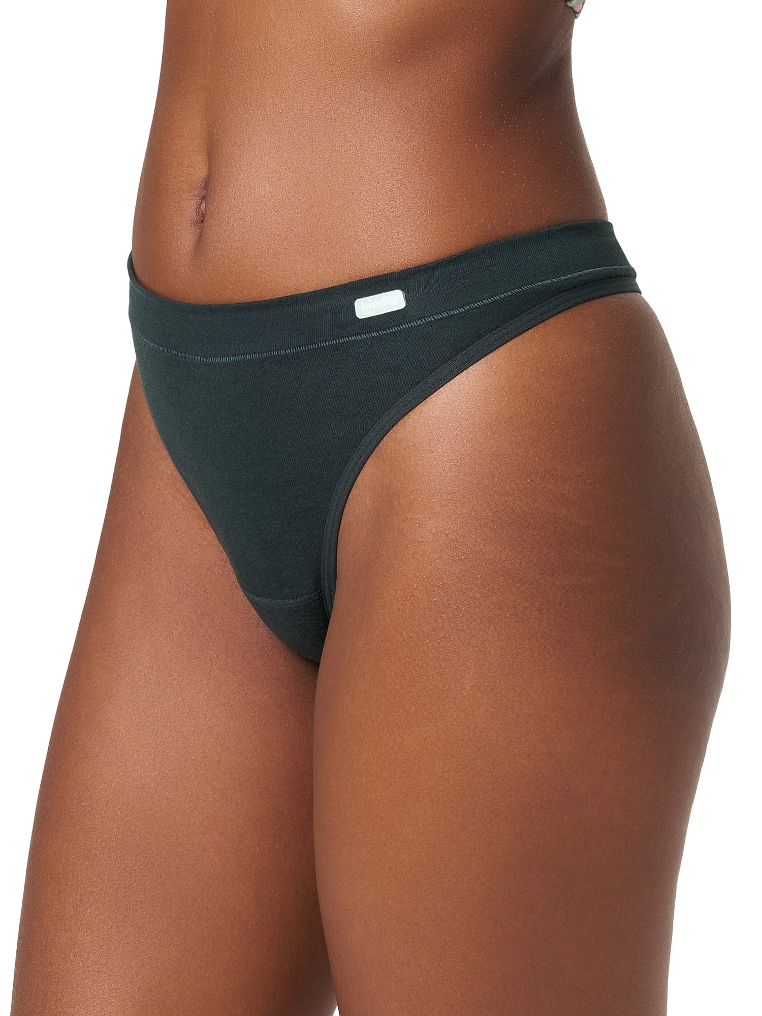 Kindly Yours Women’s Natural Comfort Cotton Modal Thong Underwear, 3-Pack, Sizes XS-XXXL