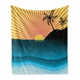 thumbnail image 1 of Tropical Soft Flannel Fleece Throw Blanket, Summer Sun Above the Sea by Island Coconut Tree Forest Sunset Horizon Panorama, Cozy Plush for Indoor and Outdoor Use, 50" x 70", Multicolor, by Ambesonne, 1 of 6
