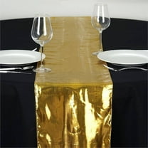 Efavormart Shiny Metallic Foil Gold Laminated Fabric Runner For Weddings Party Banquets Decor Fit Rectangle and Round Table
