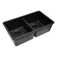 thumbnail image 3 of 32" x 19" Quartz Kitchen Sink, 50/50 Double Bowl Kitchen Sinks, Drop-in Sink, Undermount Sink, Galaxy Black Kitchen Sink, Double Sink Kitchen, Grids, Strainer and Flange, Lexicon Platinum LP-5050-K, 3 of 10