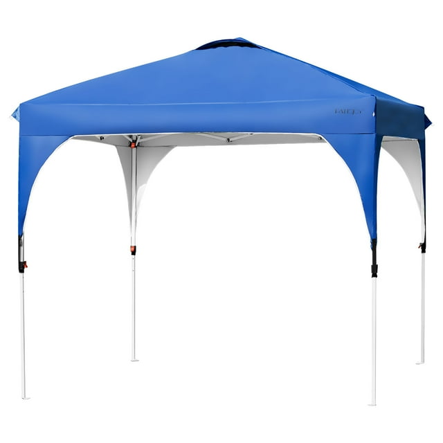 Costway Tente Pliante Extérieure 10 X 10 Pi Auvent Réglable en Hauteur Abri Solaire avec Sac à Roulettes
