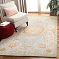 thumbnail image 2 of SAFAVIEH Micro-Loop Lyssa Medallion Area Rug, Green/Grey, 5' x 8', 2 of 11