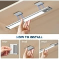 thumbnail image 6 of GlowTrack Motion Light, USB-C Rechargeable Under Cabinet Lighting Wireless 3 Color Temperatures Dimmable Magnetic LED Lights for Kitchen, Wardrobe, Stairs, Closet (9.45in-2), 6 of 8