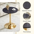 thumbnail image 5 of JUFU 24" Round Dining Table, Small Round Dining Table with MDF Wood Top and Metal Pedestal Base, Mid Century Modern Tulip Table for Kitchen, Small Space Bistro Table Black, 5 of 7