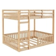 thumbnail image 6 of Euroco Full over Full Bunk Bed with Ladder and Guardrails for Kids Teens Adults, Natural, 6 of 11