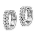 thumbnail image 2 of Auriga 14k White Gold Diamond Hinged Hoop Earrings for Women, 2 of 6