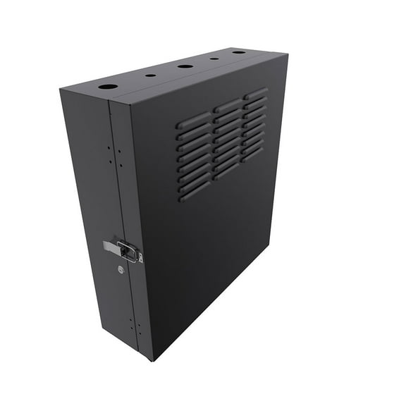 NavePoint 4U Vertical Server Rack Enclosure, Low Profile, 19.6" Deep, Max Weight Capacity 132 lbs - 4U Network Cabinet Vertical Wall Mount, Perforated, Black